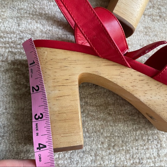 Matisse Free People Red Vegan Leather Heel Platform Clogs 10 - Picture 10 of 11